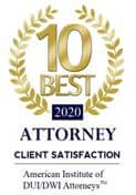 10 Best | 2020 | Attorney Client Satisfaction | American Institute of DUI/DWI Attorneys
